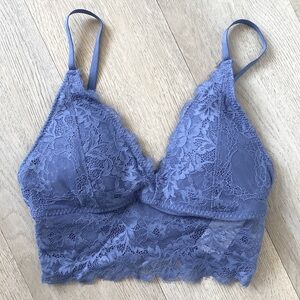 Gilly Hicks Lace Longline Bralette Blue Small 657435156